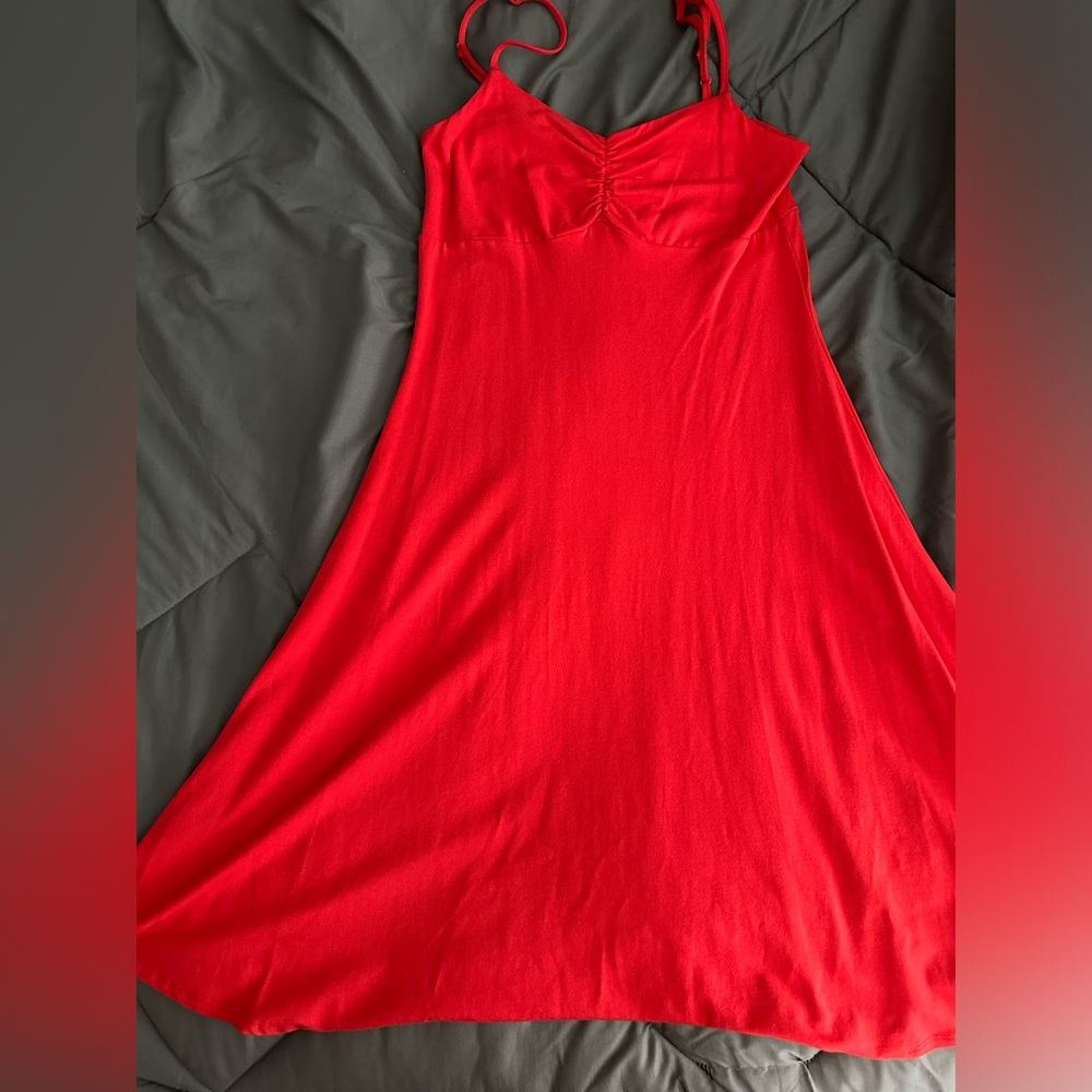Y2K Express Prima Cotton Red Midi Dress